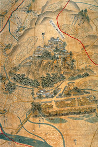村上要害図　1597年　東北の辺境にあり後進的であった。